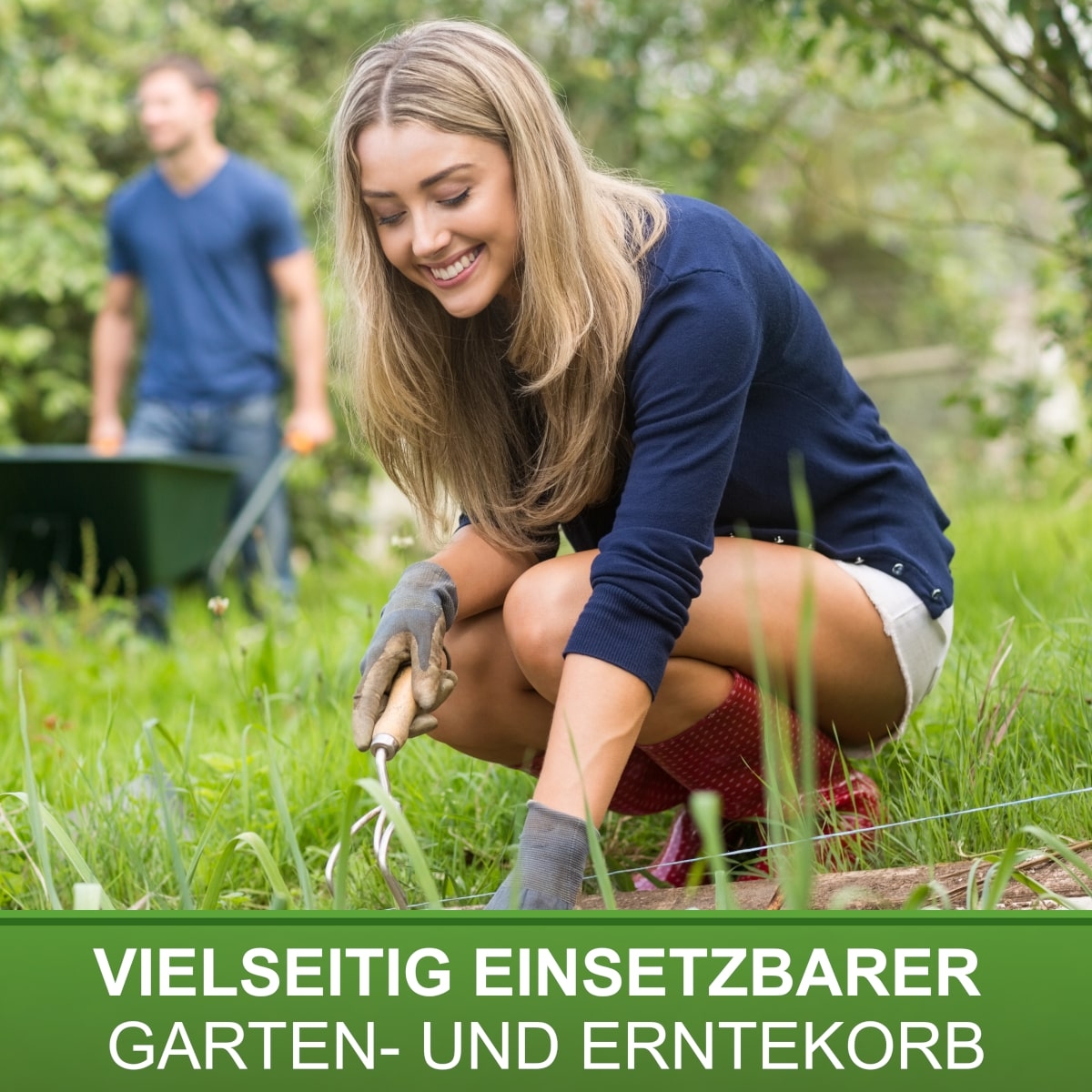 Esschert Design Drahtkorb 15 Liter, Ø300x340mm, Gartenkorb, Erntekorb, Kartoffelkorb
