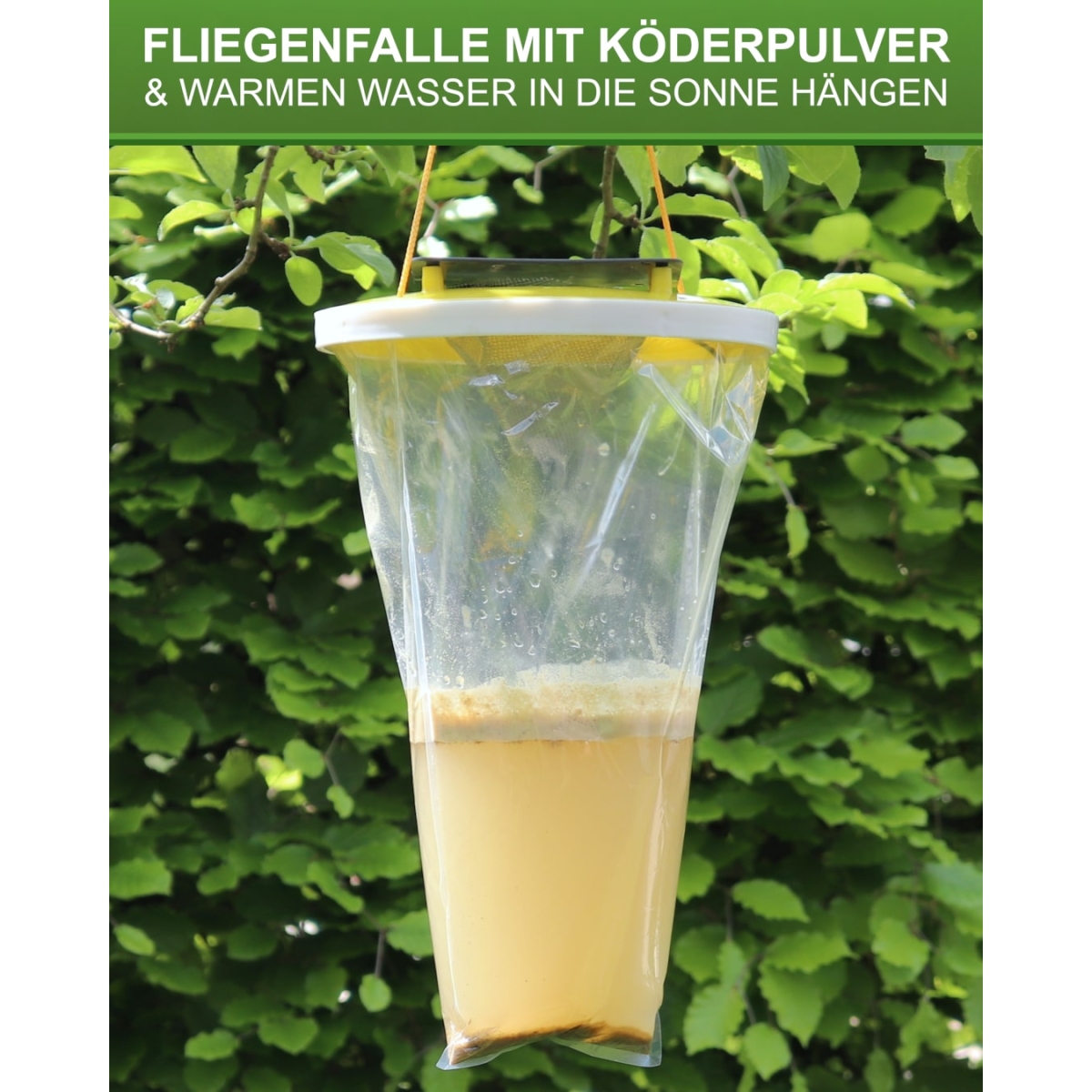 Sica Fliegenfalle 3 Liter - Mehrwegmodell - Fliegenfänger für den Außenbereich