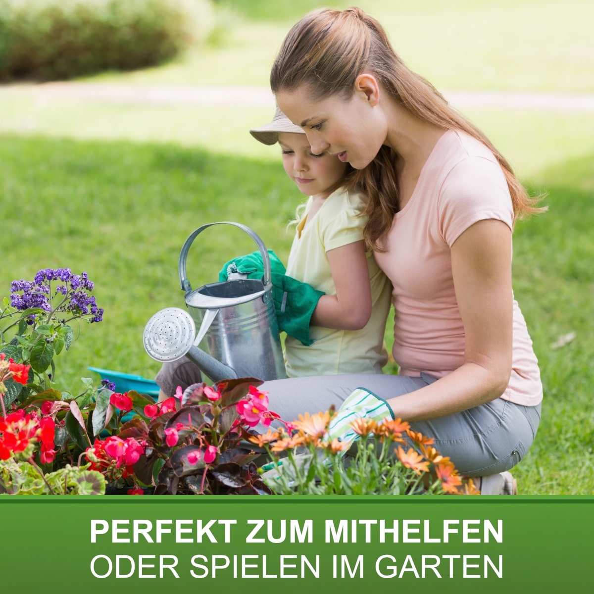 Kinderspaten mit T-Stiel 75cm, lackiert & poliert, kleiner Spaten für Kinder, Gartenspaten