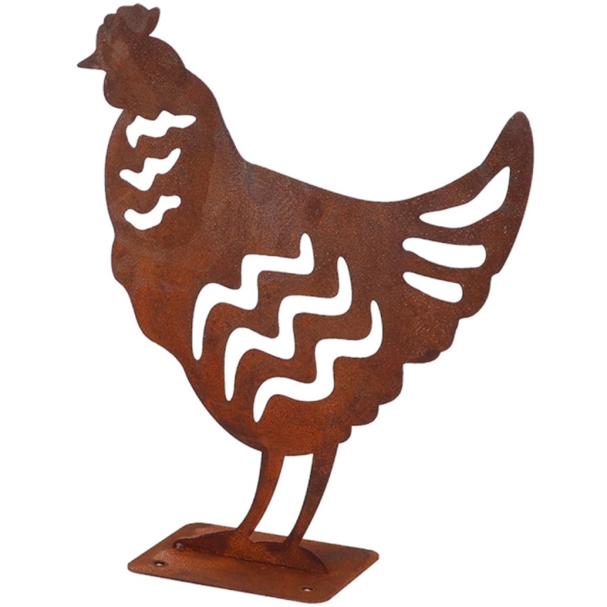 Esschert Design Gartenfigur Huhn 25x29cm - Hühner Dekofigur in Rostoptik