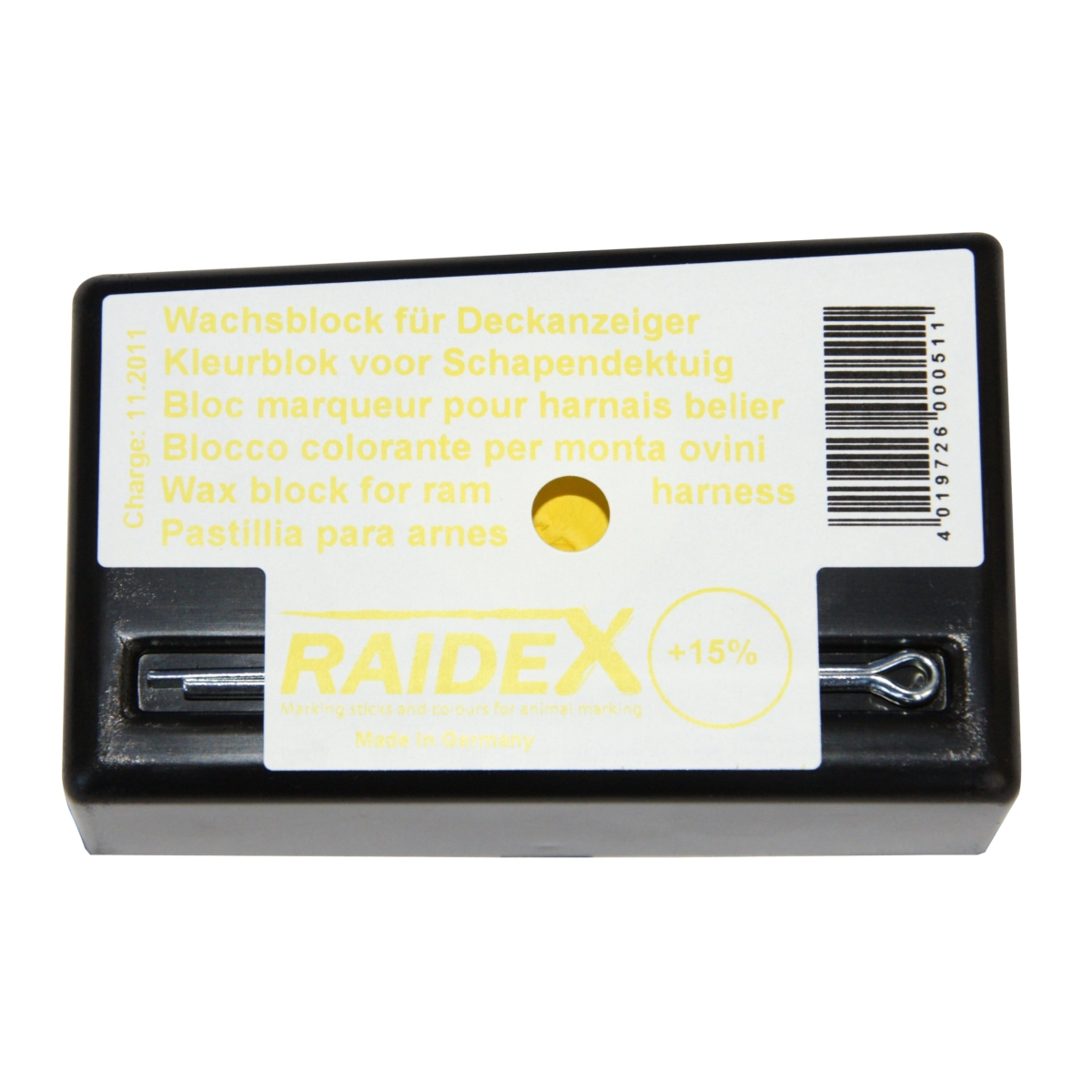Raidex Wachsblock GELB für Bocksprunggeschirr, Kreide für Deckanzeiger