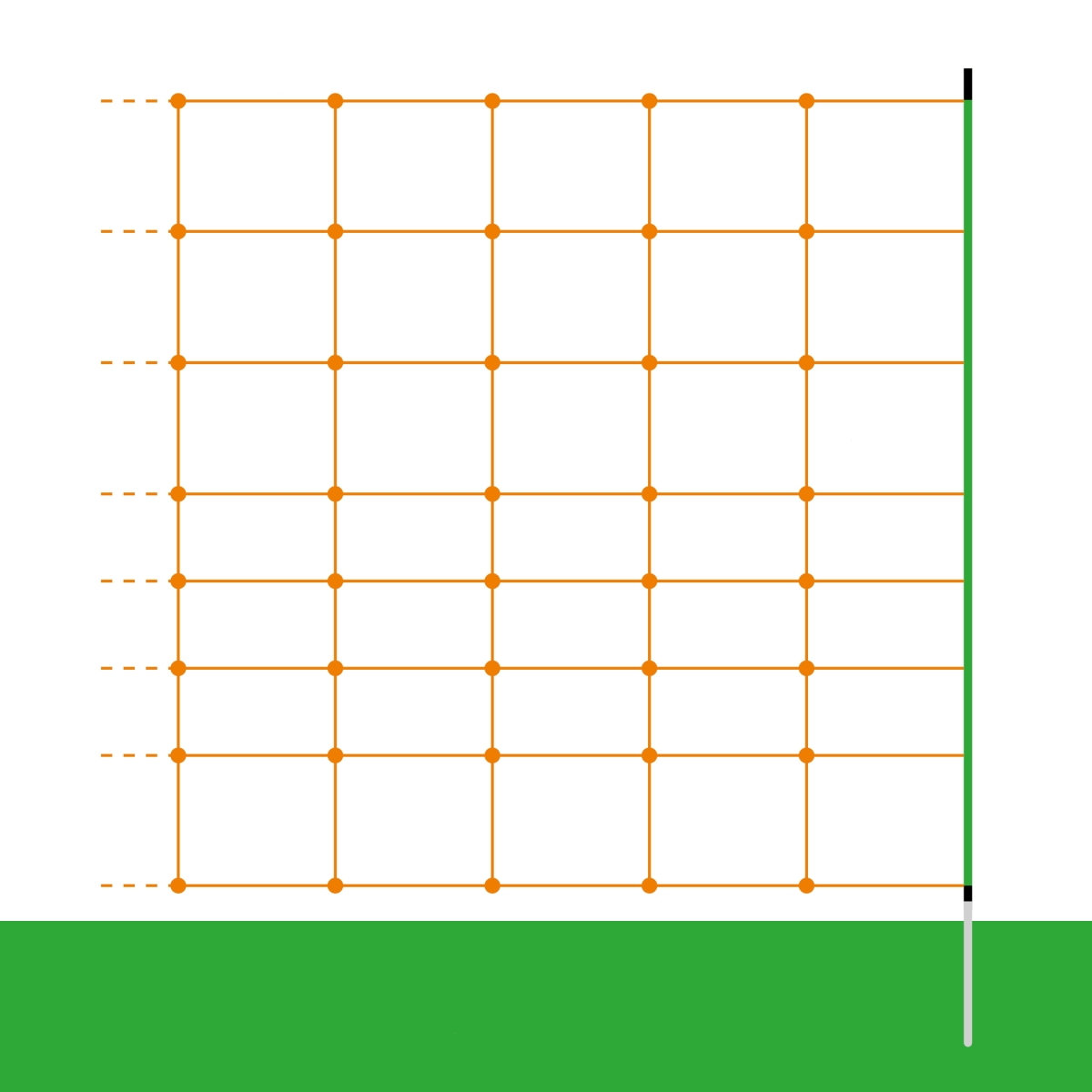 50m Schafnetz, Euro Extra, 90cm, 1 Spitze, orange, Schafzaun, Elektrozaun, Elektronetz