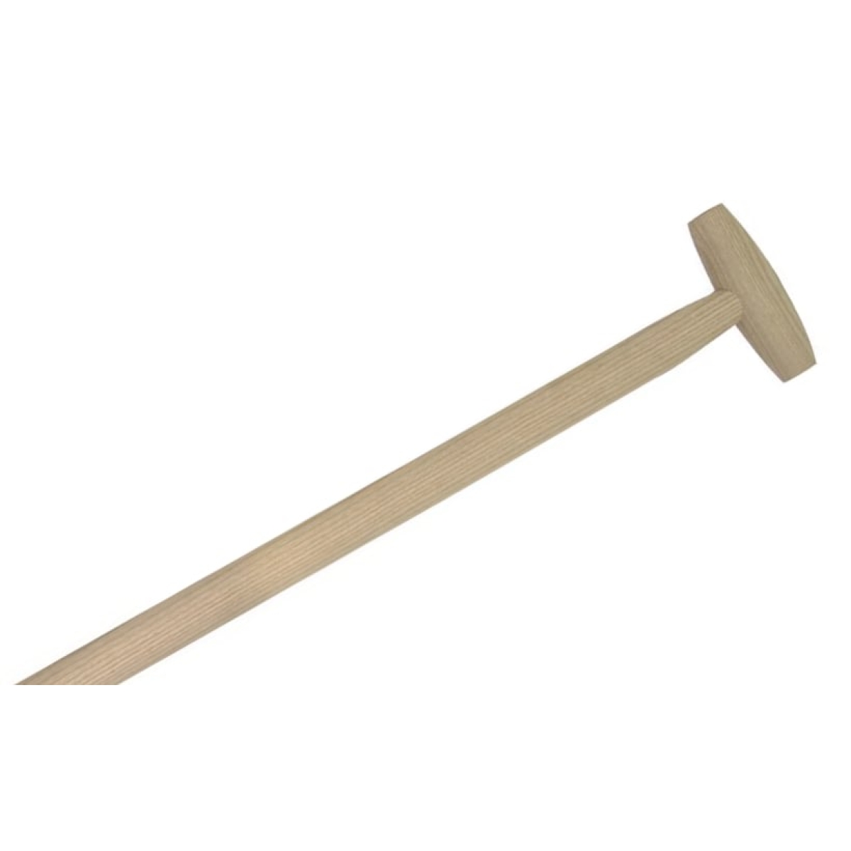 T-Schaufelstiel Ø40x1200mm, gebogen, mit Konus und T-Griff, Eschenholz, unlackiert