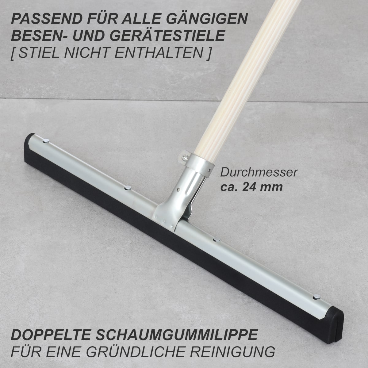 Wasserschieber Moosgummi 60cm, Bodenabzieher mit Schaumgummilippe