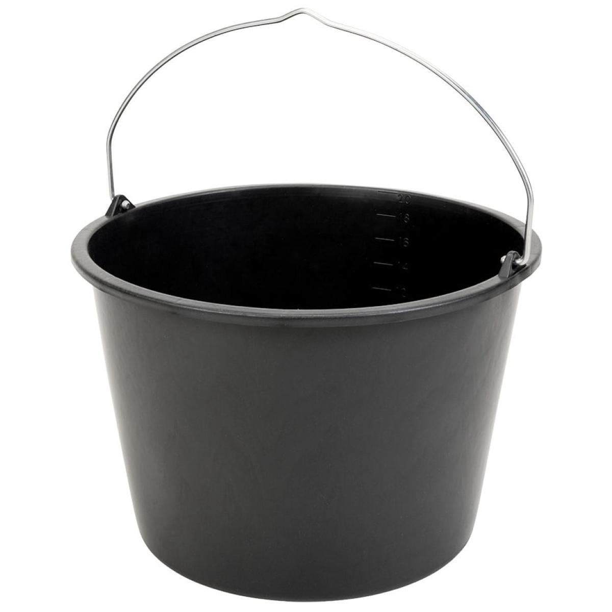 Gripline Baueimer 20 Liter, schwarz, Mörteleimer, Maurereimer, bruchsicher und formstabil