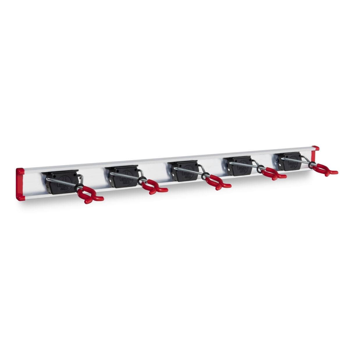 Bruns Gerätehalter, Aluminium-Wandschiene 75cm + 5 Halter - SB 5.07