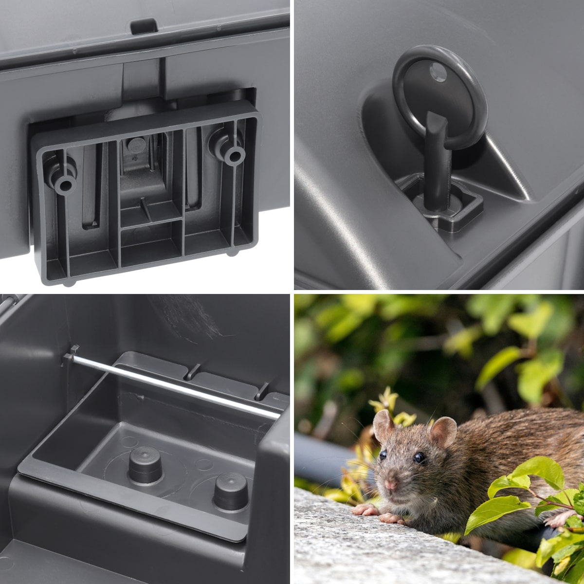 Köderstation Rattenbox 32x25x16cm - Rattenköderstation - Köderbox für Ratten