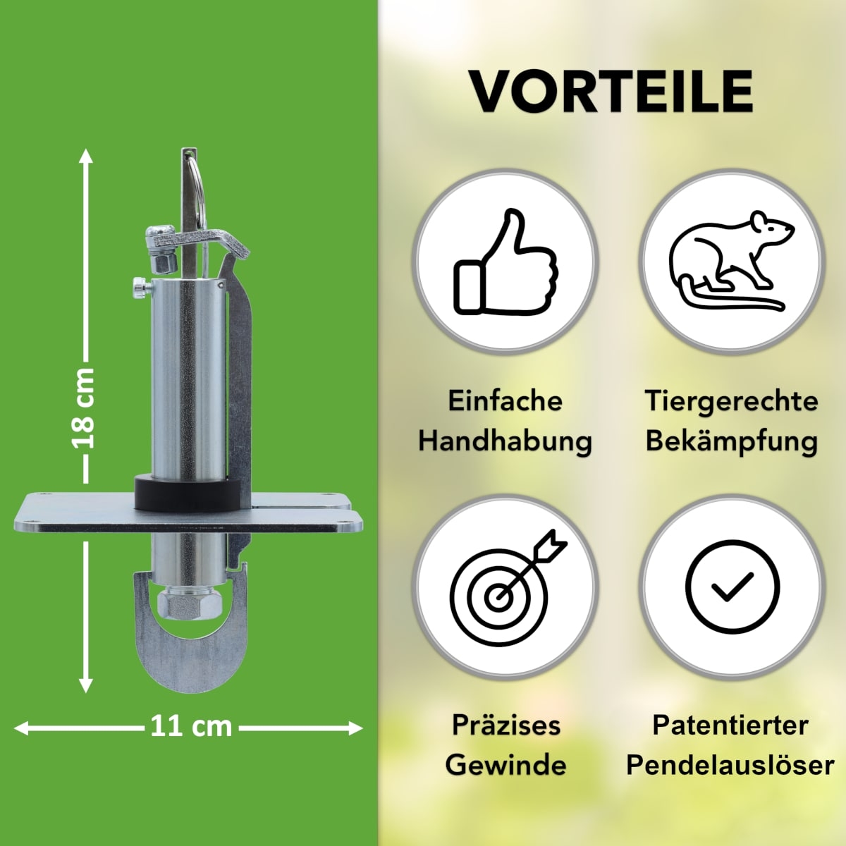 TopFox Wühlmausschussfalle + 50 Kartuschen - beidseitiges Wühlmausschussgerät