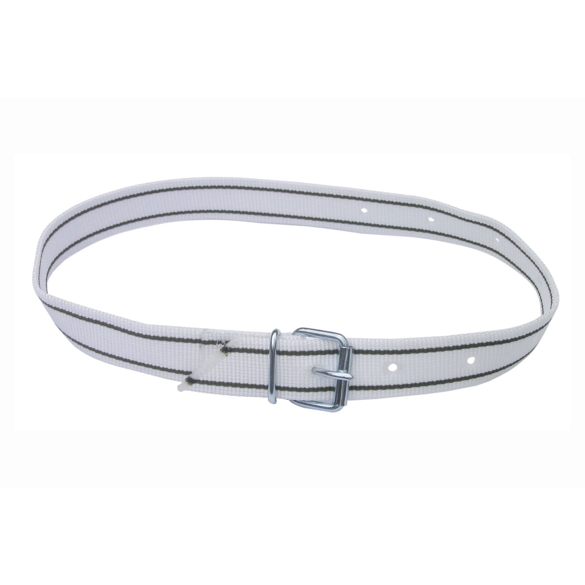 Halsmarkierungsband 120cm, weiß, lederverstärkt, mit Rollschnalle, Nummern-Halsband für Rinder