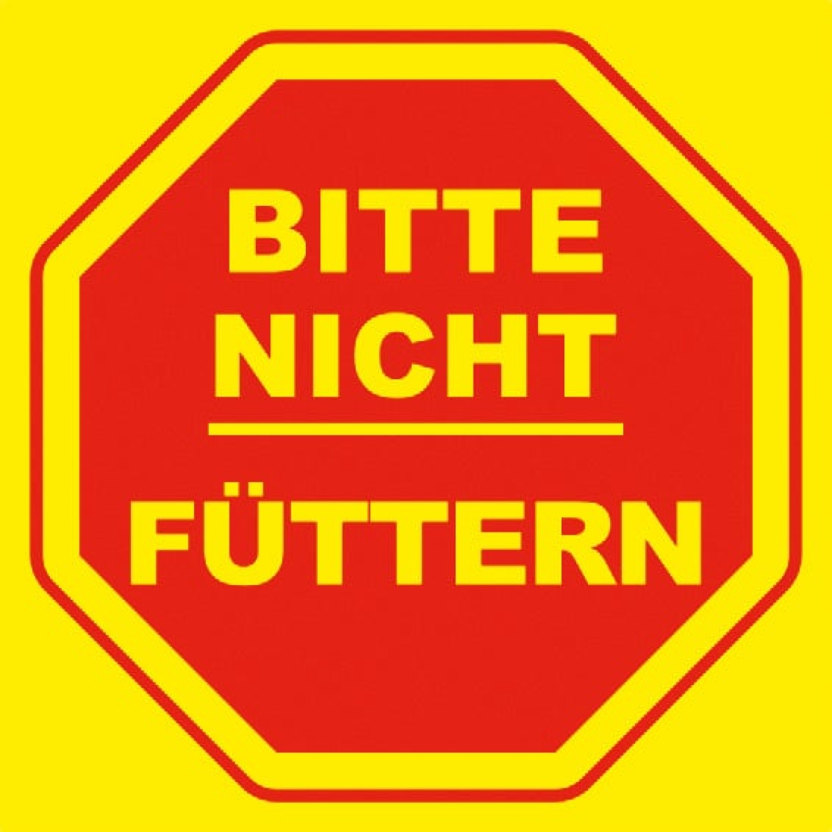 Hinweisschild: Bitte nicht füttern, gelb, 200x200mm, Verbotschild