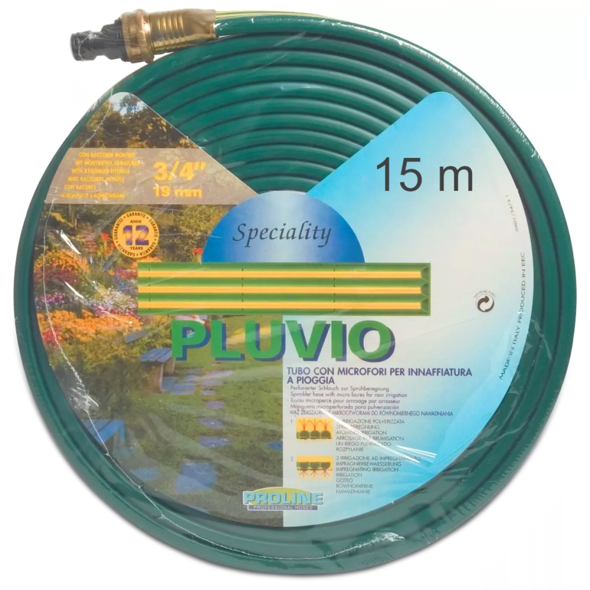 Pluvio Sprühschlauch 15m, Flachkanalschlauch, Schlauchregner, Bewässerungsschlauch