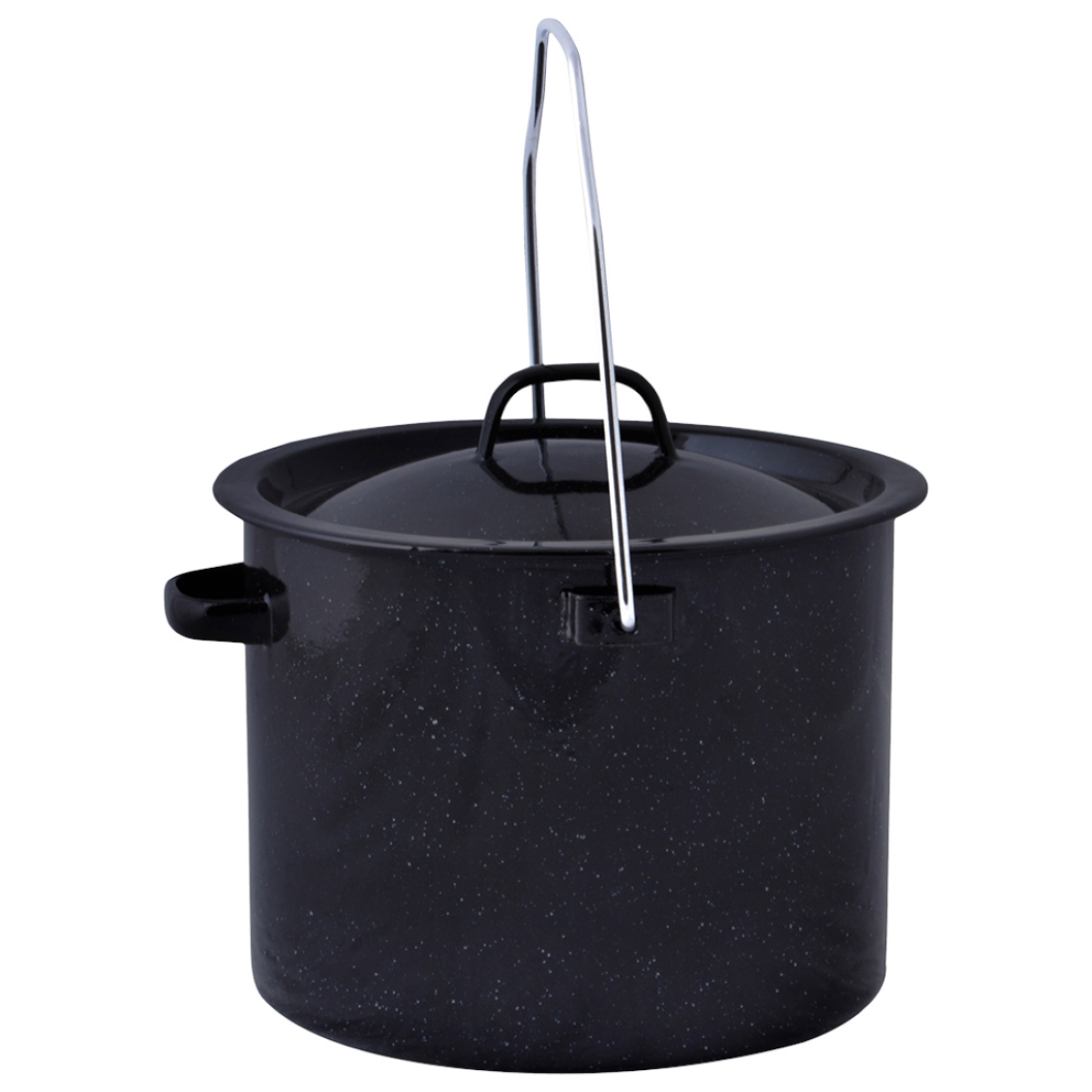 Esschert Design Outdoor Kochset FF215, 4-teiliges Emaille Kochgeschirr für Camping oder Lagerfeuer