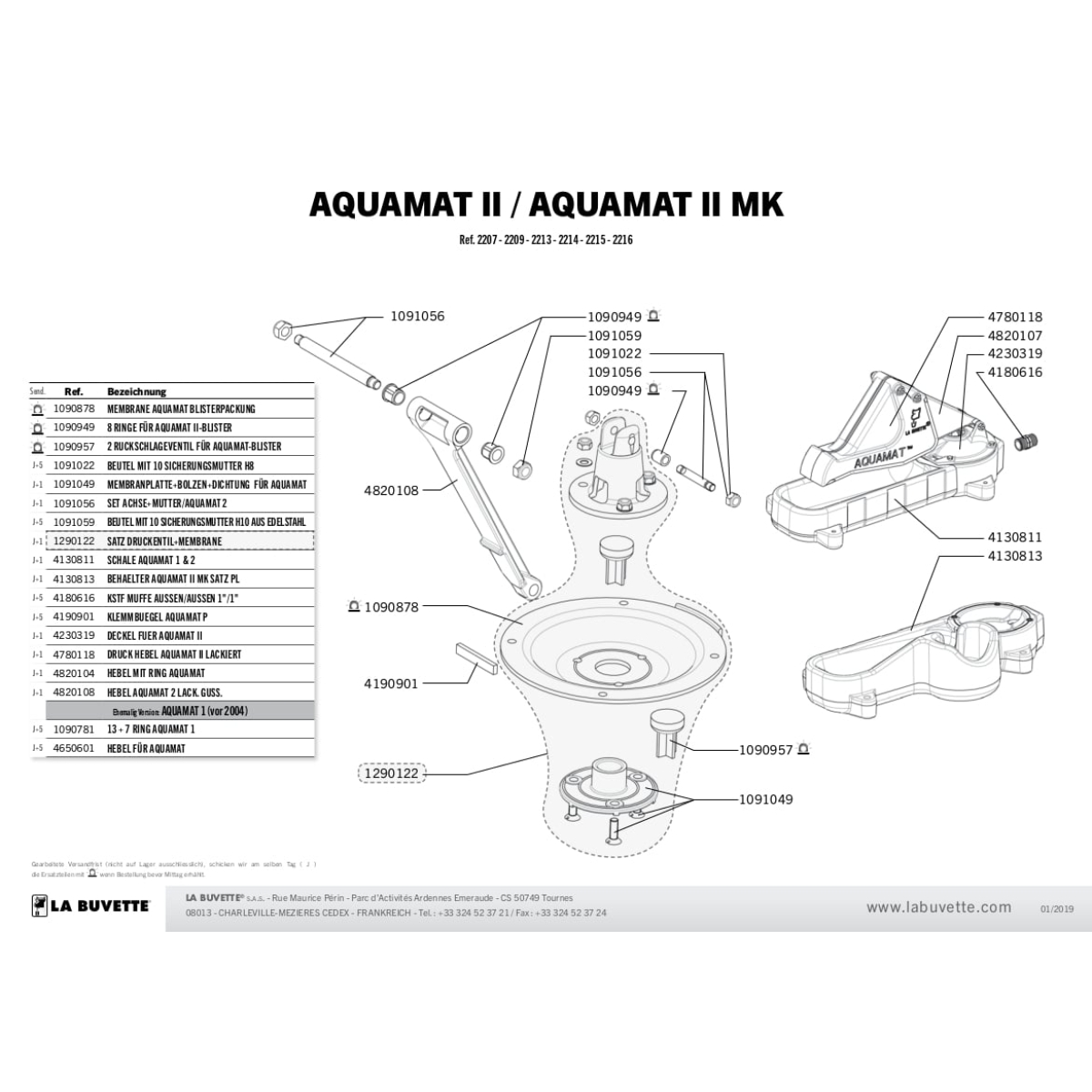 La Buvette 2x Ventilkegel für Weidepumpe AQUAMAT II, Ersatzteil-Nr. 1090957