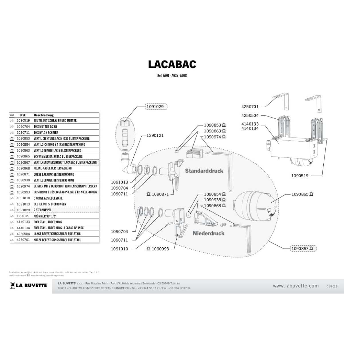 La Buvette 5x Schwimmerball für Schwimmerventil LACABAC, 5er-Pack, Ersatzteil-Nr. 1091008