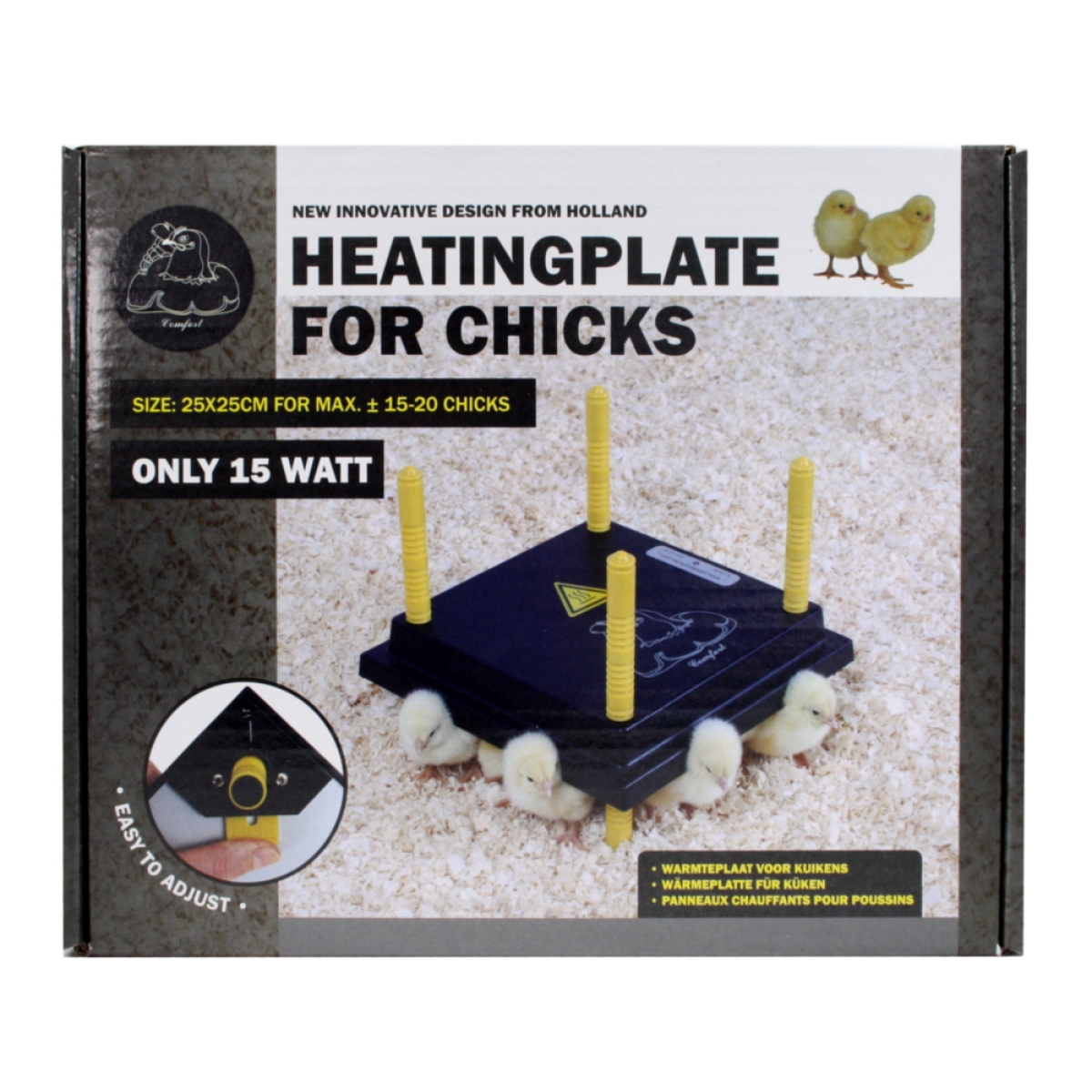 Küken-Wärmeplatte Comfort 25x25cm, 13 Watt, Heizplatte für die Kükenaufzucht