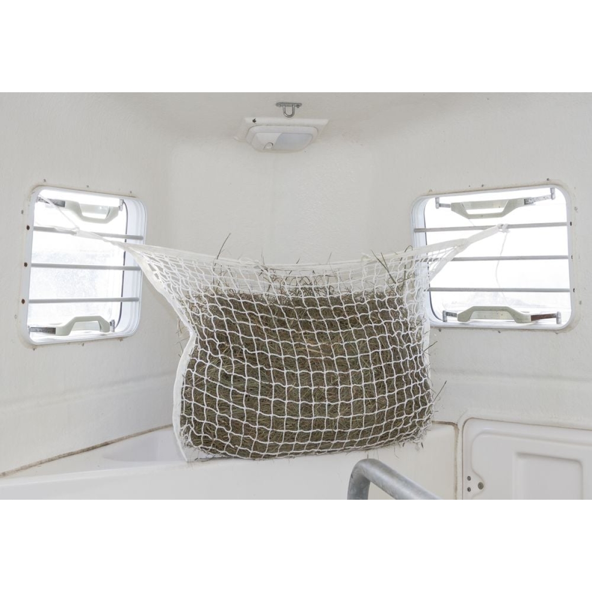 Heunetz 90x60cm, weiß, Maschenweite 3x3cm, Futternetz für Ponys und Anhänger