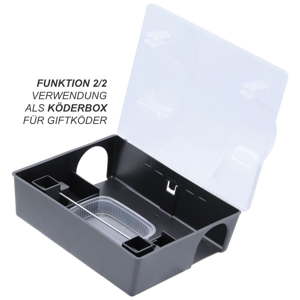 Köderstation Dualbox 2in1 - Durchlauf Schlagfalle und Köderbox - Rattenbox 24x20x11cm