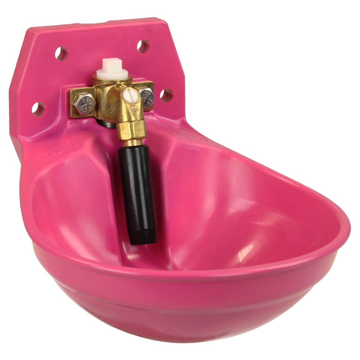 Suevia Tränkebecken Mod. 12P pink mit 3/4 Zoll Messing-Ventil - 100.0122