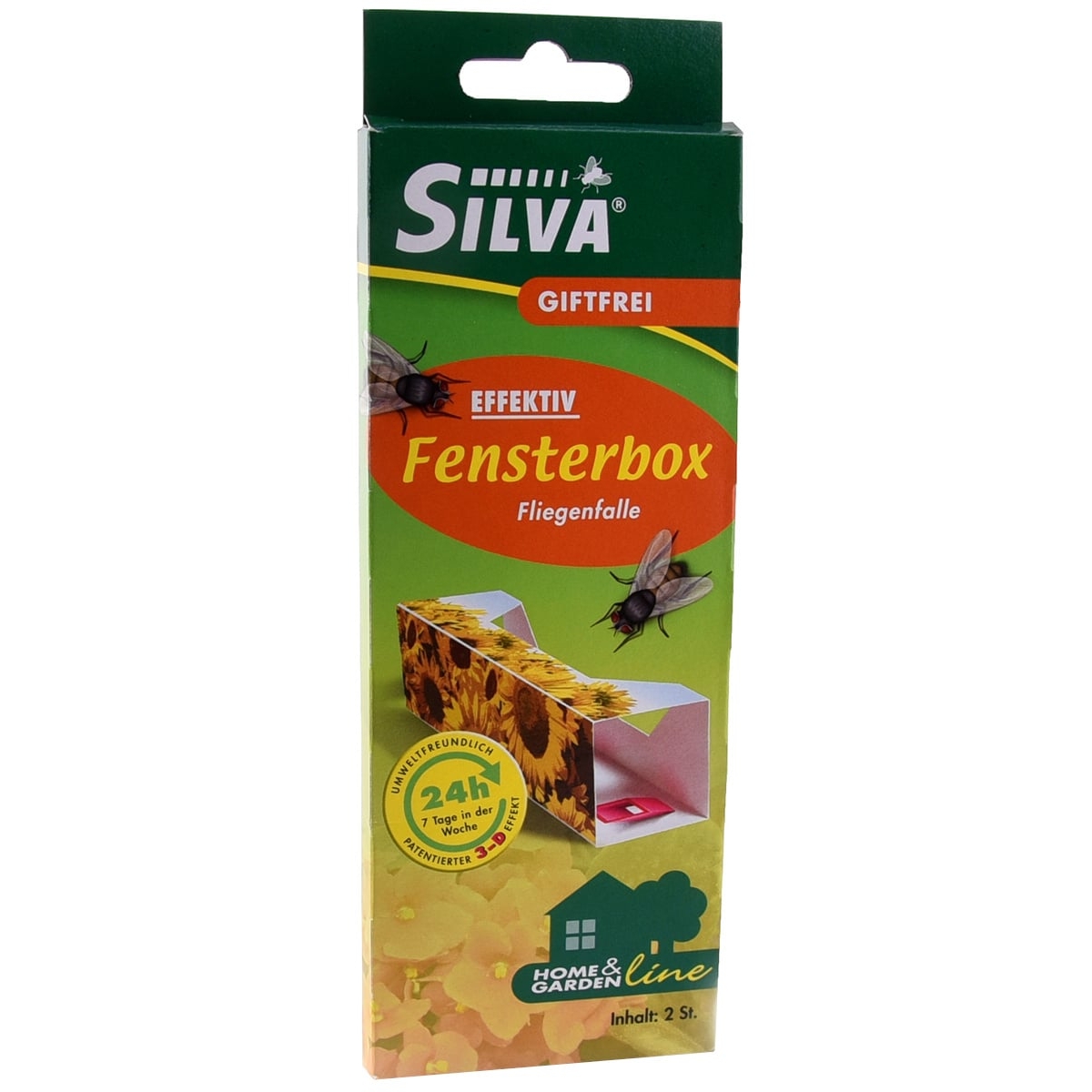 Silva 2x Fliegenfalle Fensterbox, giffreie und effektive Fliegenfalle zur Anbringung am Fenster