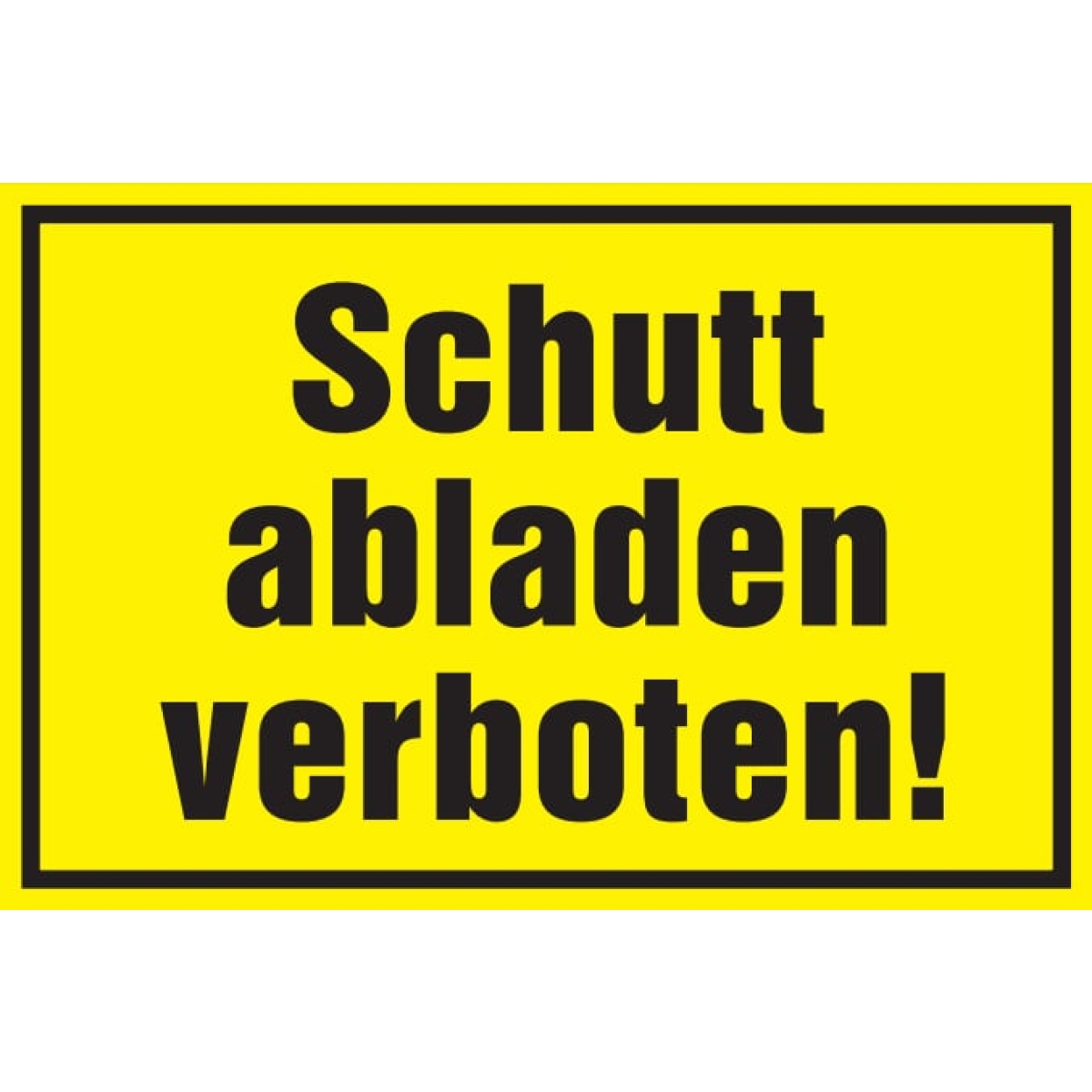 Verbotsschild: Schutt abladen verboten, gelb, 250x150mm, Hinweisschild