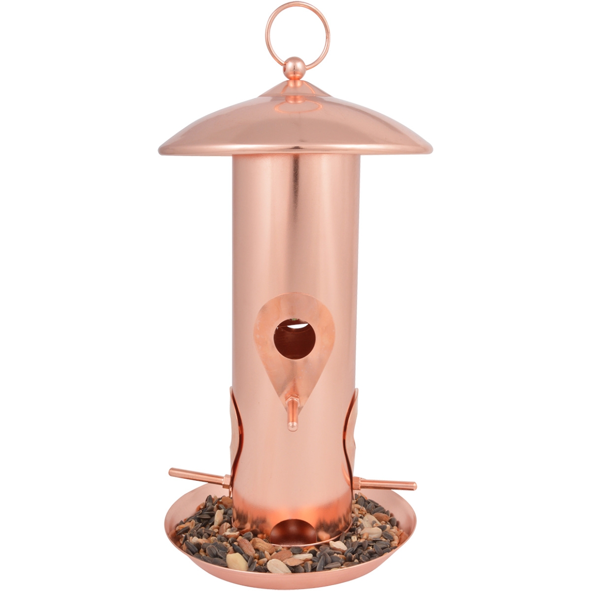 Esschert Design Vogelfuttersilo Kupfer, Futterstation Futterstelle, Futterspender, FB380