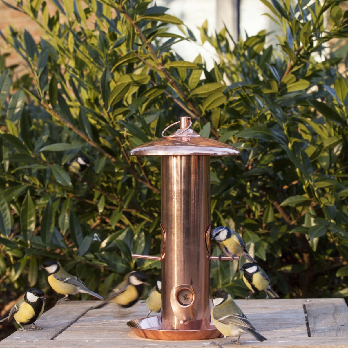Esschert Design Vogelfuttersilo Kupfer, Futterstation Futterstelle, Futterspender, FB380