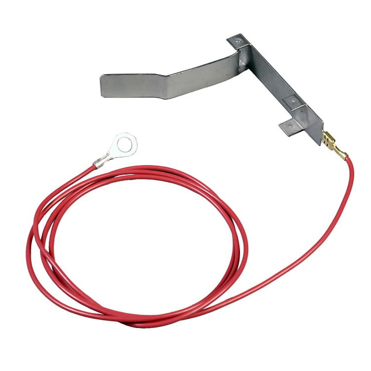 Band-Anschlusskabel 130cm, NIRO-Klemme & Öse, zur Verbindung von Weidezaungerät und Elektrozaun