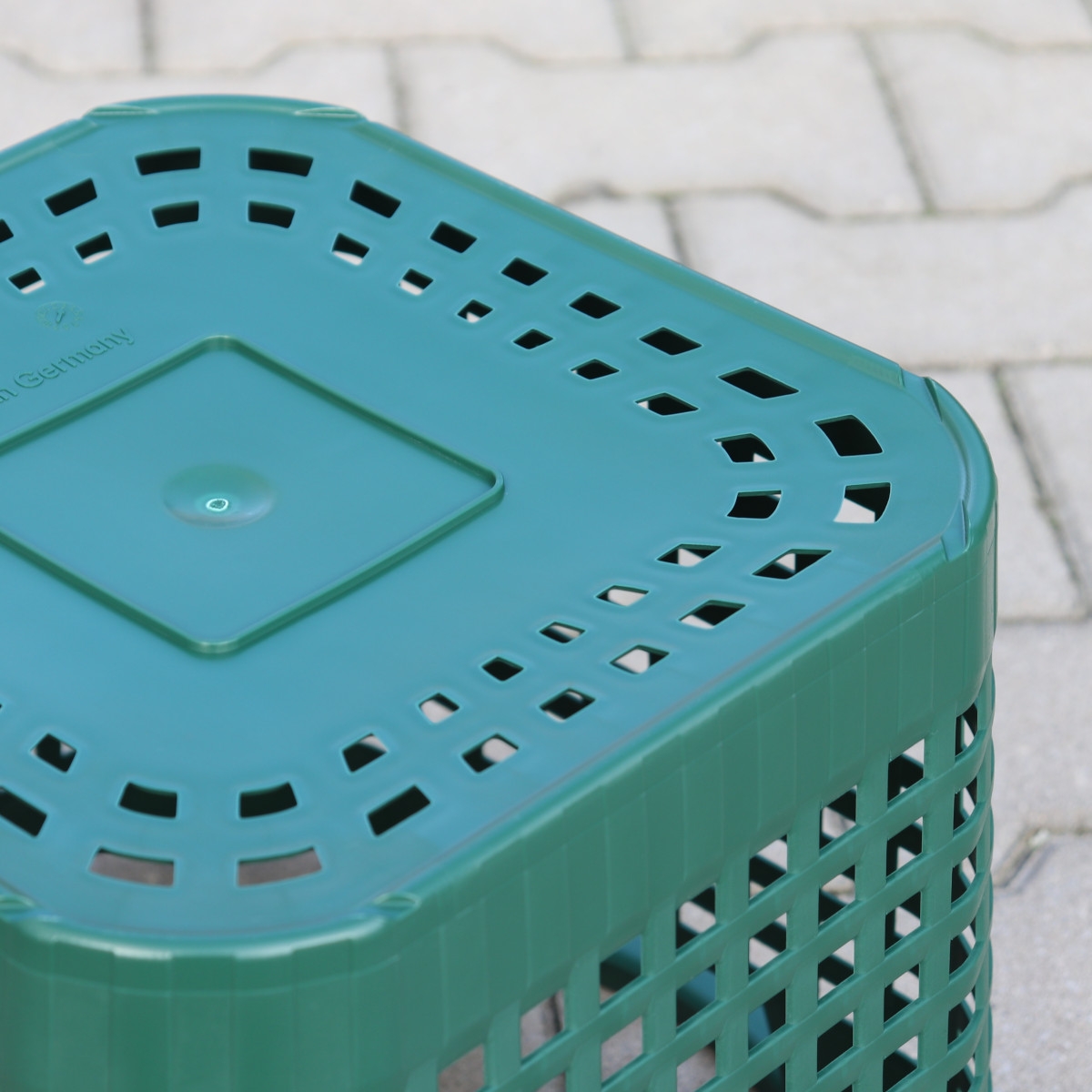 Gartenkorb 25 Liter, grün, Ø390x280mm, stapelbarer Obstkorb, Erntekorb, Universalkorb