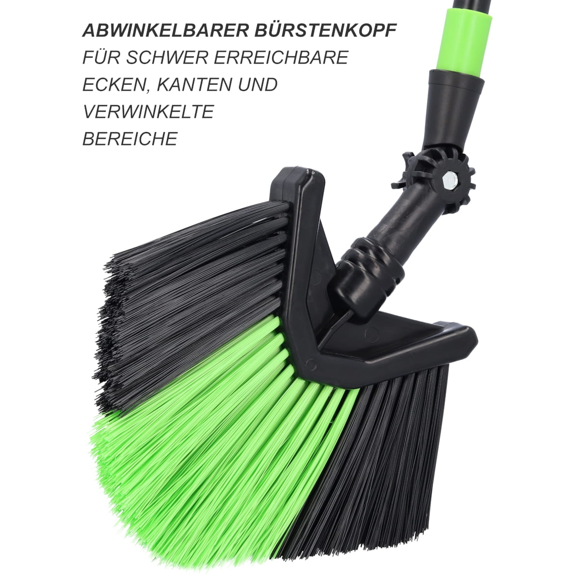 Dreiecksbesen mit Teleskopstiel 140-330cm - Spinnenbesen mit verstellbarem Bürstenkopf