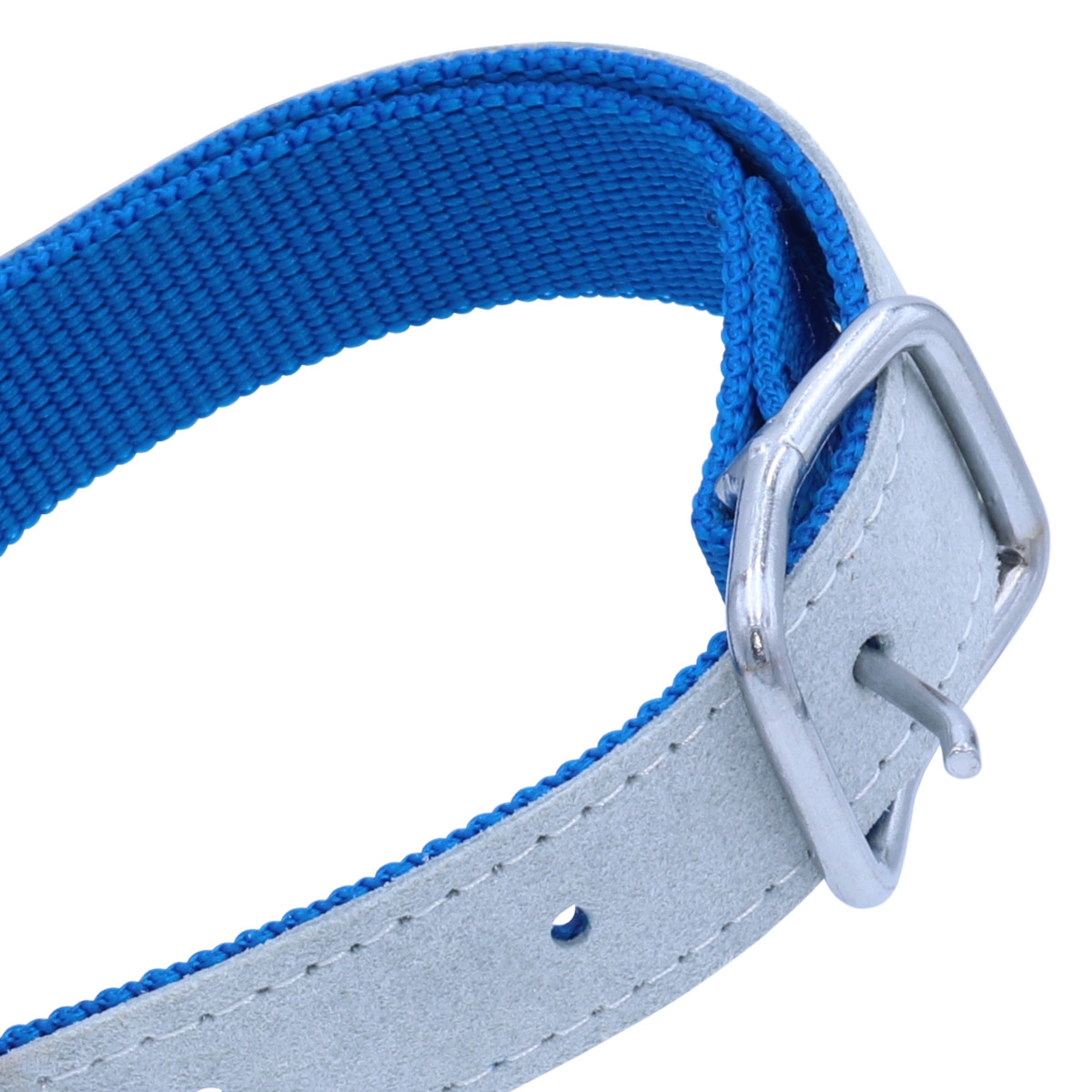 Halsriemen für Schafe, verstellbares Ziegenhalsband, Nylon & Leder, Blau, 60cm