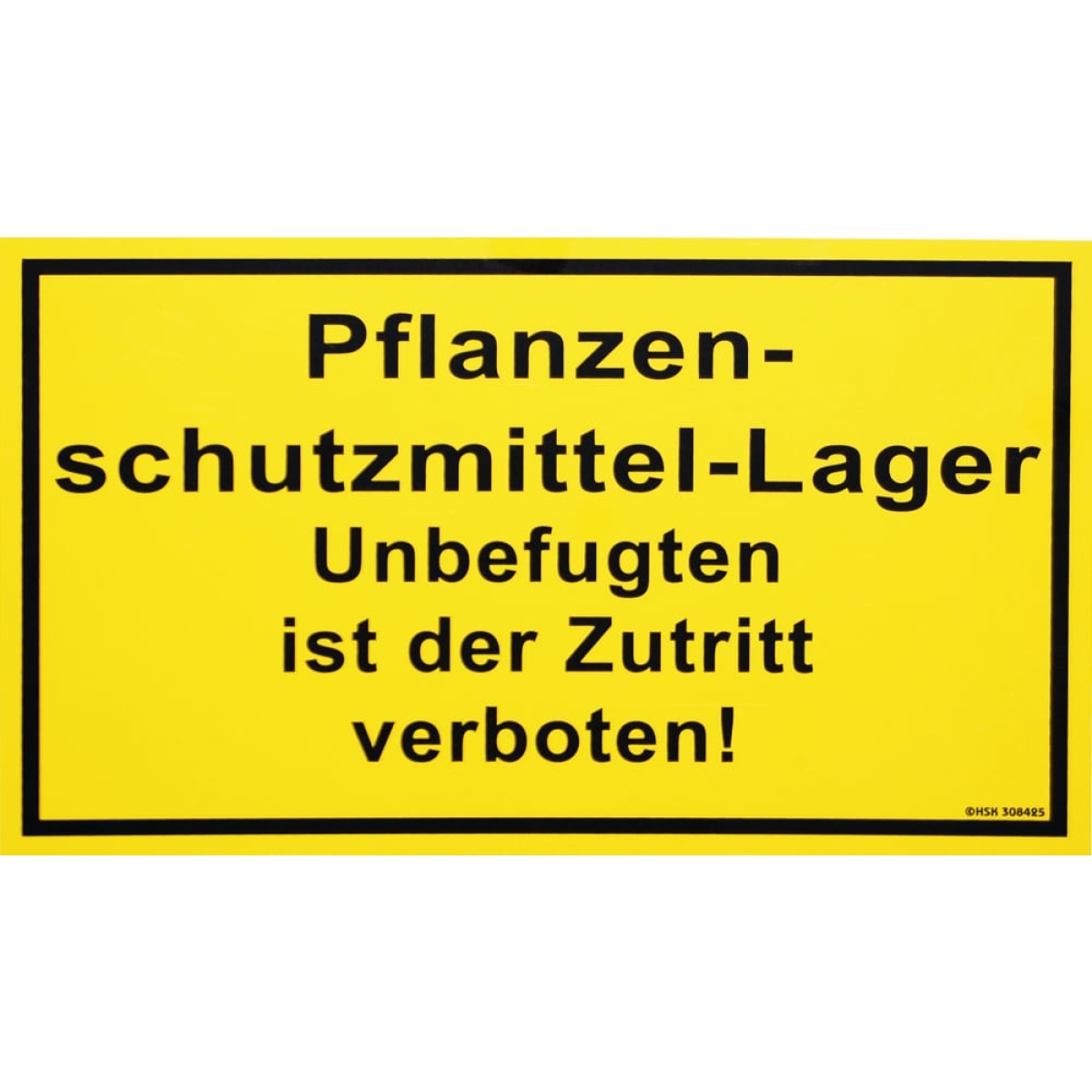 Verbotsschild: Pflanzenschutzmittel-Lager - Betreten verboten, gelb, 250x150mm, Warnschild