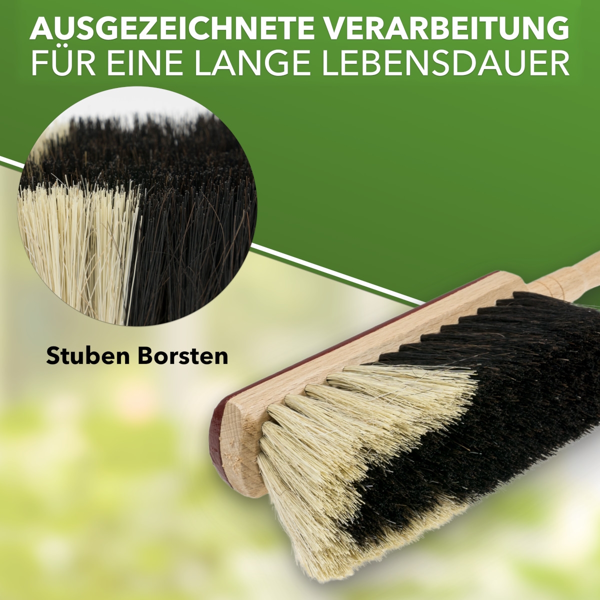 Kehrgarnitur: Kehrblech und Rosshaar Handfeger, Kehrset mit Stubenhandfeger