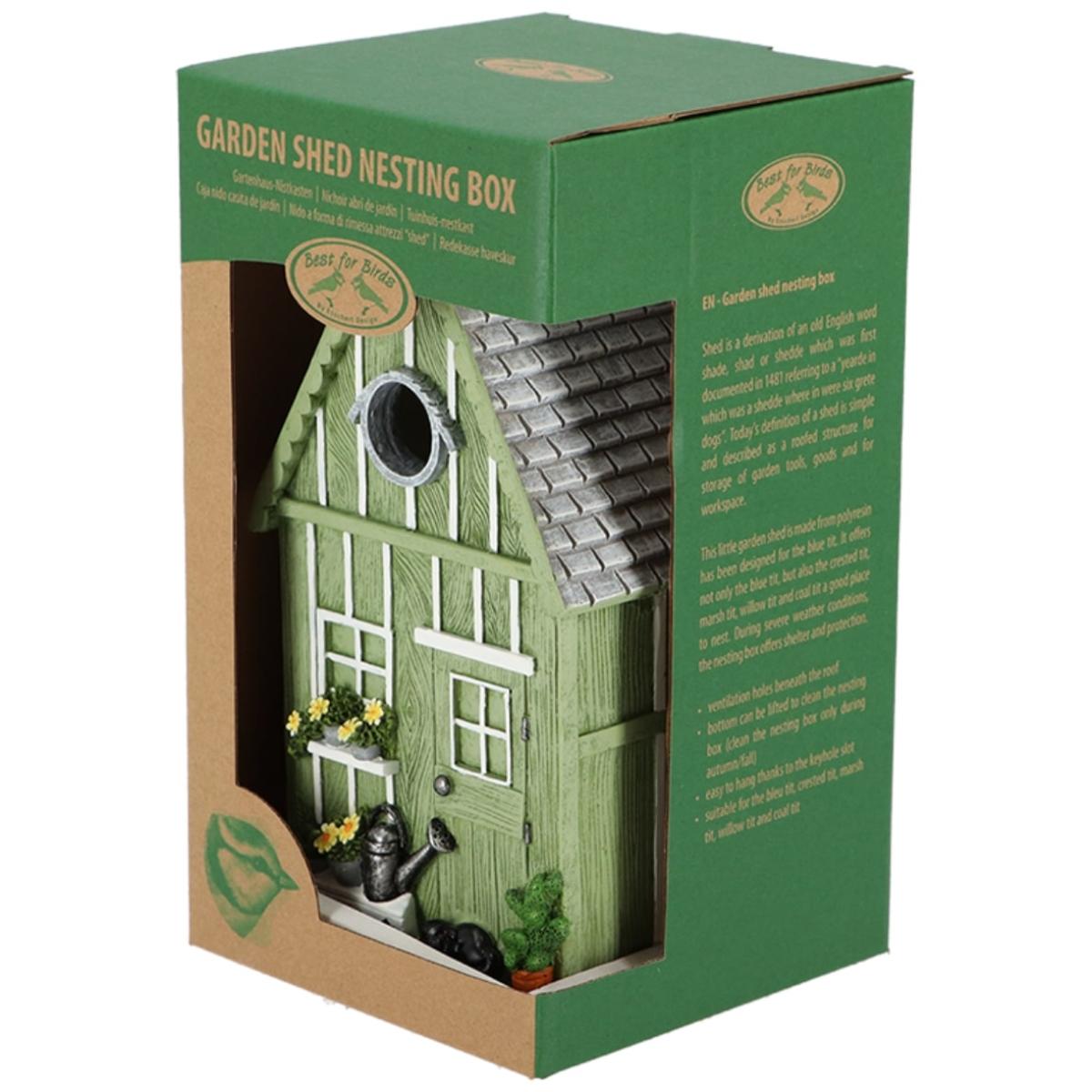 Esschert Design Nistkasten Gartenhaus - Meisenkasten - Vogelhaus für Meisen
