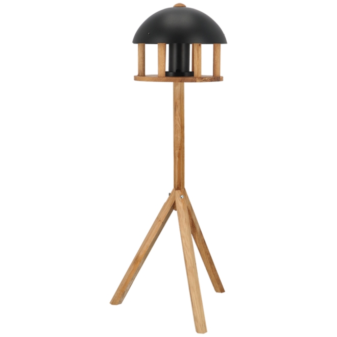 Esschert Design Futterhaus Eiche, mit Standfuß und Silo, schwarzes Metalldach, FB564