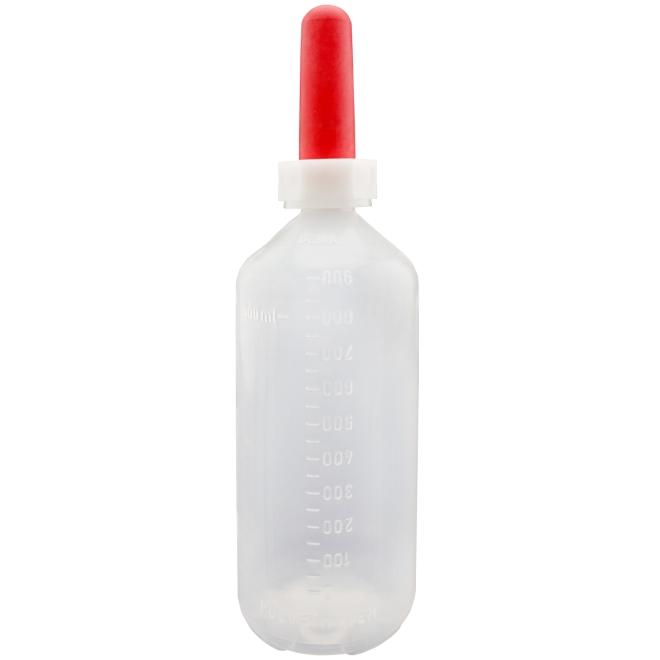GEWA Kälberflasche 1 Liter, mit Sauger, Milchflasche, Kälbertränkeflasche, Tränkeflasche