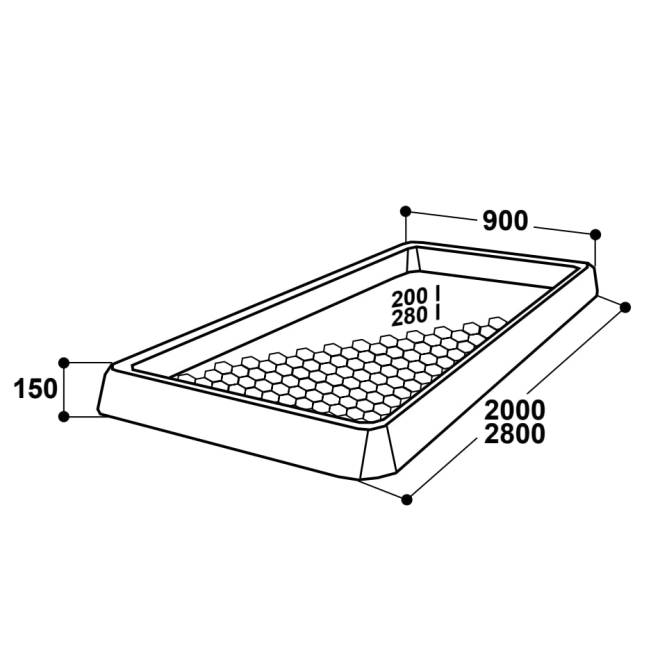 Suevia Klauenbad KB280, 280x90x15cm, Klauendesinfektionswanne für Rinder und Schafe, 1600161