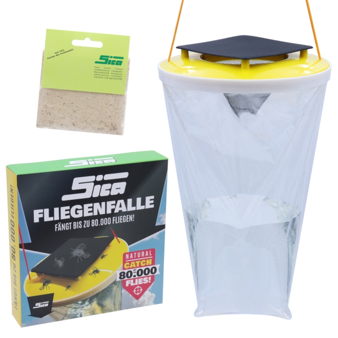 Sica Fliegenfalle 3 Liter - Mehrwegmodell - Fliegenfänger für den Außenbereich
