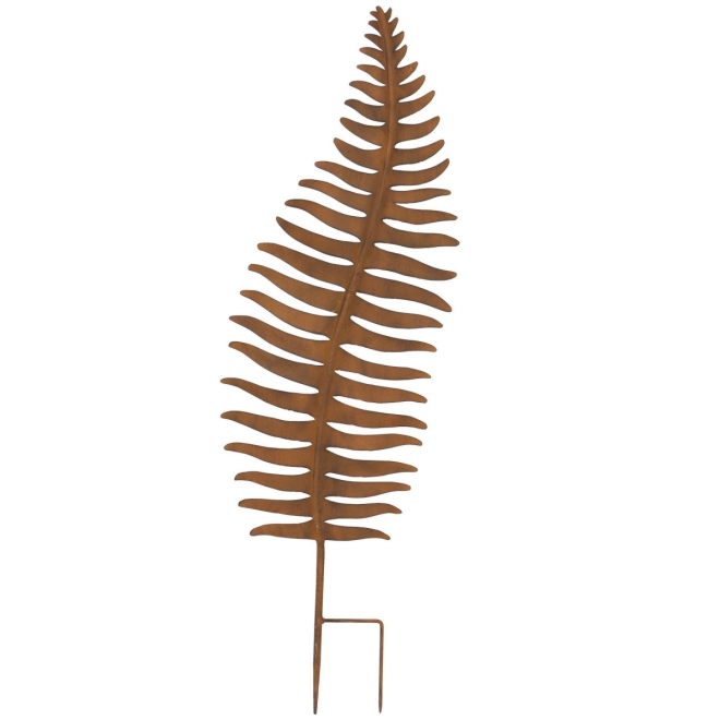 Gartenstecker Farnblatt 105cm, Gartenschild in Rostoptik, Dekostecker Farn