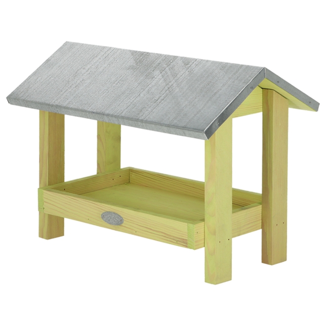 Esschert Design Bodenfutterhaus - Bodenfuttertisch mit Zinkdach