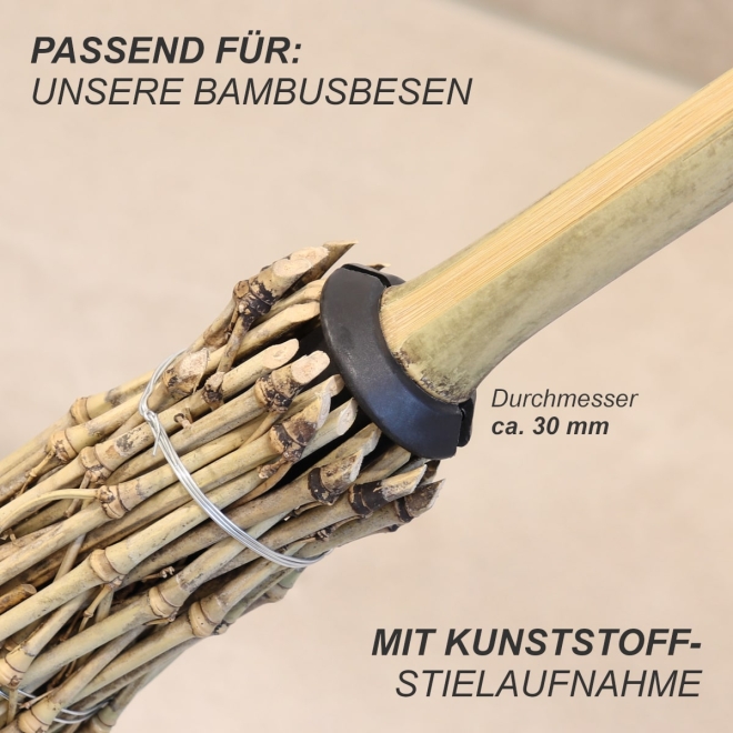 Stiel für Bambusbesen 130cm, stabiler Bambusstiel für Reisigbesen