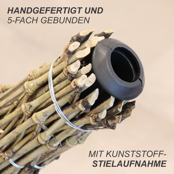 10x Bambusbesen, Stallbesen aus Bambusreisig, Reisigbesen mit Kunststoff-Stielaufnahme