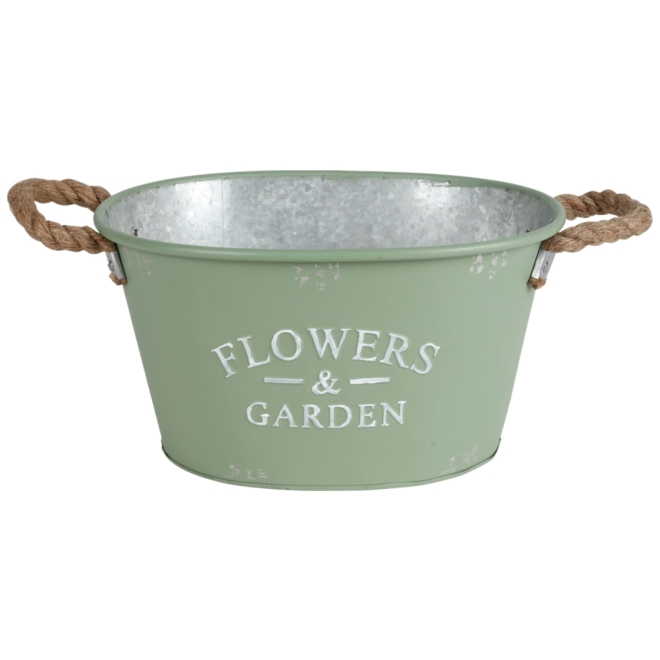 Pflanzwanne Flowers & Garden - Deko Zinkwanne zum Bepflanzen - verschiedene Farben