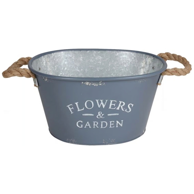 Pflanzwanne Flowers & Garden - Deko Zinkwanne zum Bepflanzen - verschiedene Farben