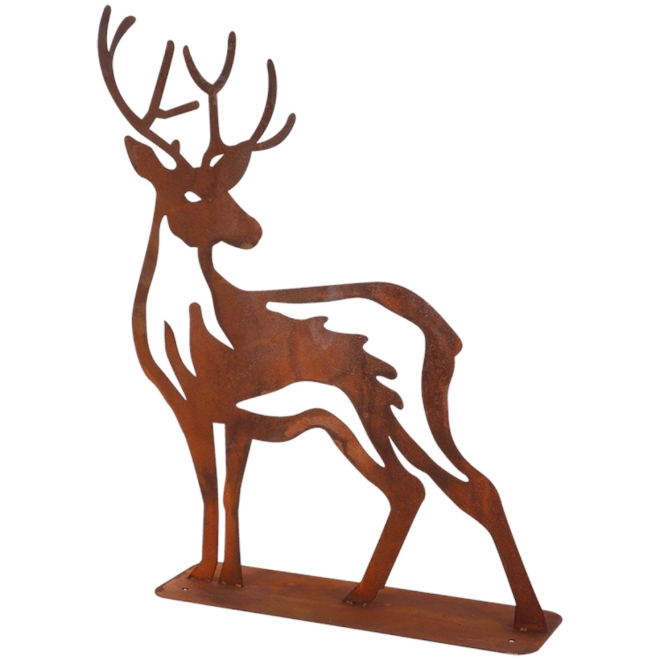 Esschert Design Gartenfigur Hirsch 38x47cm - Tier Dekofigur in Rostoptik