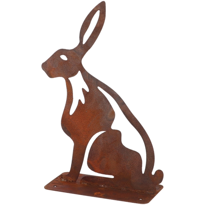 Esschert Design Gartenfigur Hase 19x27cm - Tier Dekofigu in Rostoptik