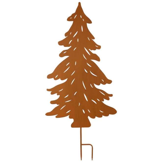 Gartenstecker Tannenbaum 107cm, Gartenschild in Rostoptik, Dekostecker Tanne