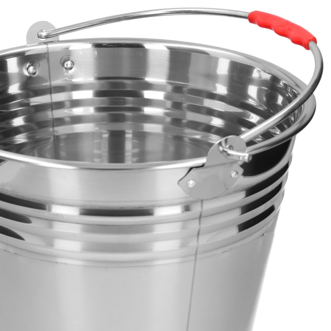 Edelstahleimer 12 Liter - rostfreier Industrieeimer - Wassereimer, Universaleimer