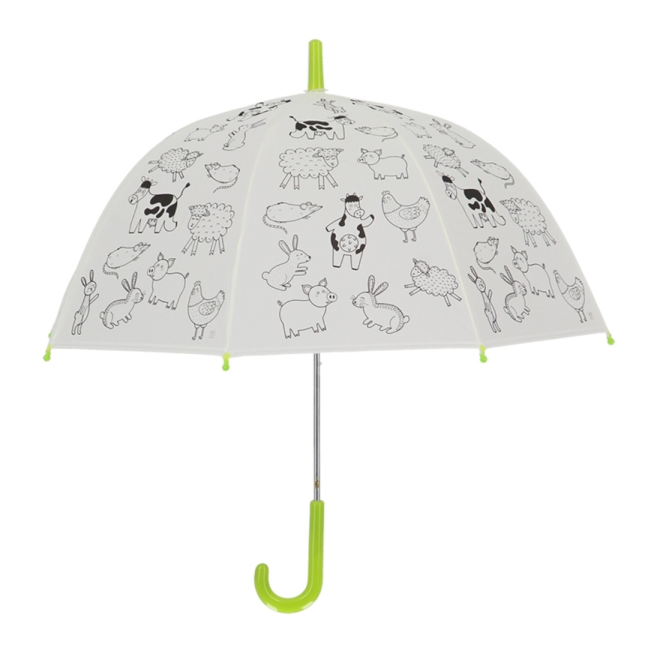 Esschert Design Ausmal-Regenschirm "Bauernhoftiere" KG280