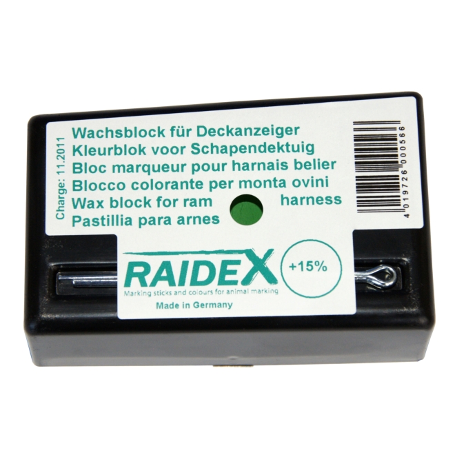Raidex Wachsblock GRÜN für Bocksprunggeschirr, Kreide für Deckanzeiger
