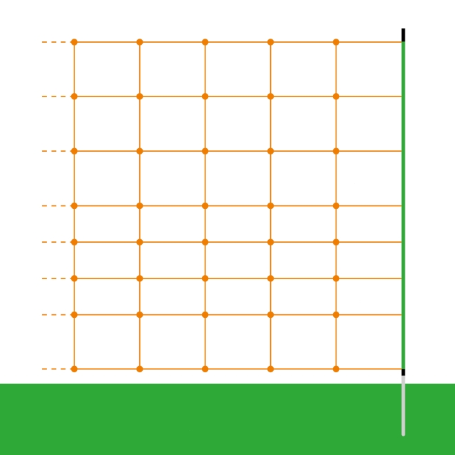 50m Schafnetz, Euro Extra, 90cm, 1 Spitze, orange, Schafzaun, Elektrozaun, Elektronetz